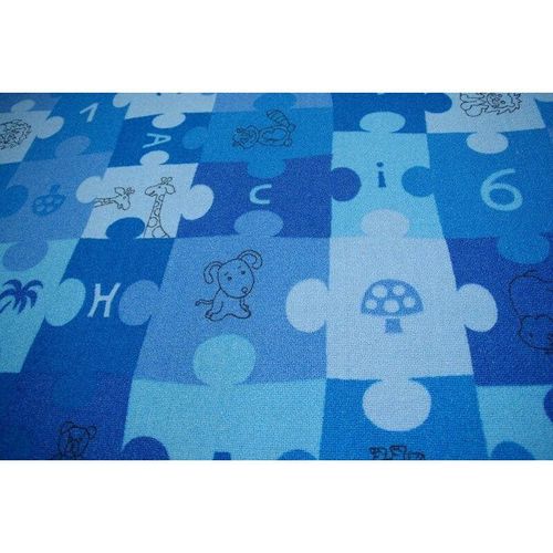 Teppich puzzle blau blue 100x250 cm
