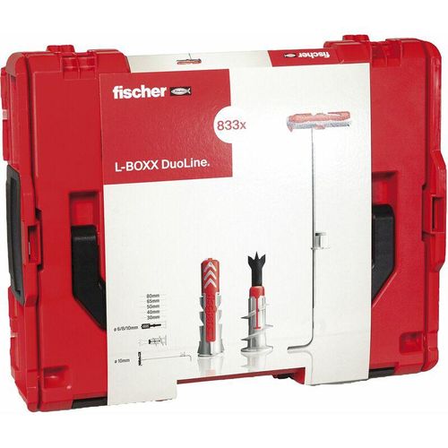 Fischer – Duo-Line Dübel-Set in robuster und stabelbarer L-Boxx, Inhalt 833 Dübel