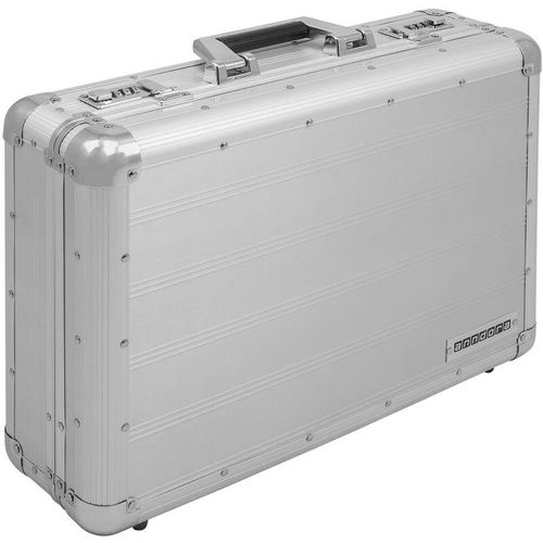 Aktenkoffer Aluminium Attache Koffer Silber business Zahlenschloss abschließbar – Silber