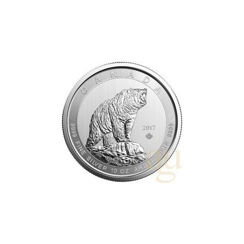 10 Unzen Silbermünze Kanada Grizzly 2017