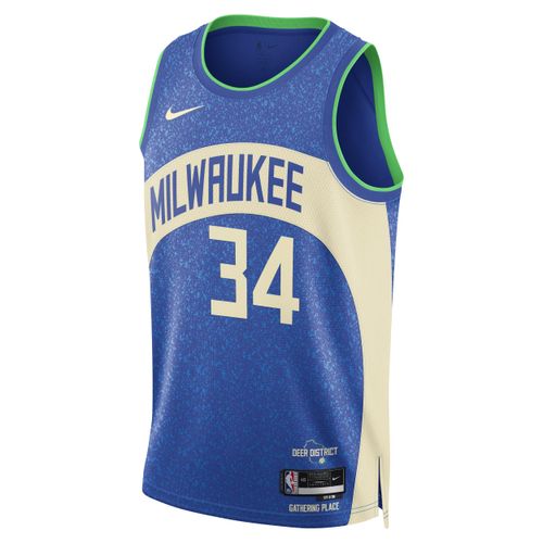 Giannis Antetokounmpo Milwaukee Bucks City Edition 2023/24 Nike Dri-FIT Swingman NBA-jersey voor heren - Blauw