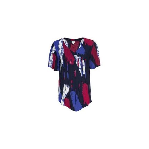 Viskose-Bluse, Druck fuchsia, 40