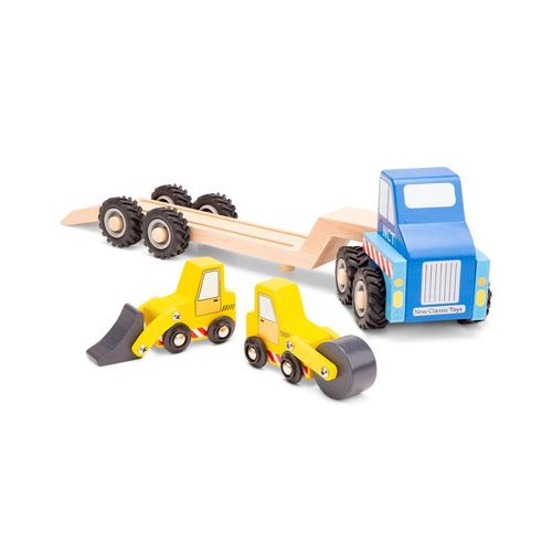 Holz-Fahrzeug TRANSPORTER mit Baustellenfahrzeugen