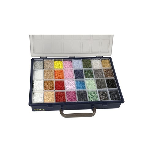 creativ company Kreativset »Rocailles-Perlen 6/0+8/0+15/0 32 x 100g Mehrfarbig«