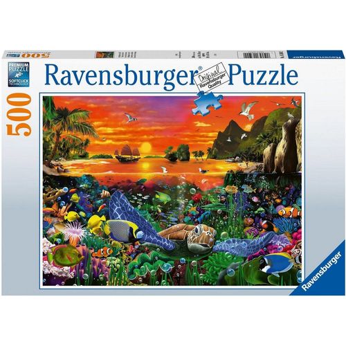 Ravensburger Puzzle Schildkröte im Riff, 500 Puzzleteile, Made in Germany, FSC® - schützt Wald - weltweit, bunt