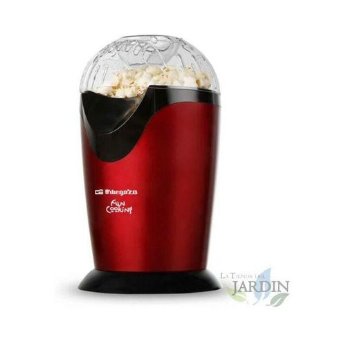 Tragbare Popcornmaschine von Orbegozo. metallisch rot Schnelle und einfache Bedienung. Popcorn in 3 Minuten Leistung 1000W