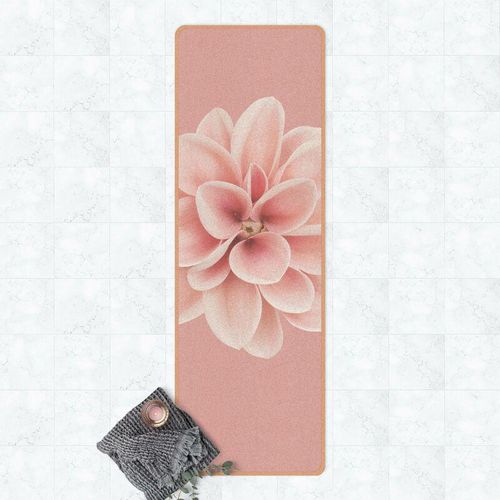 Micasia – Yogamatte – Dahlie Rosa Blush Blume Zentriert Größe HxB: 61cm x 183cm