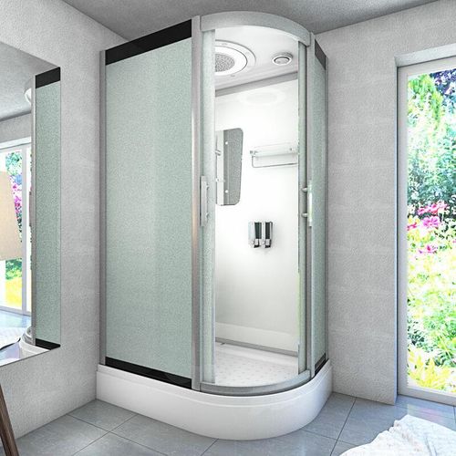 Dusche Duschkabine D60-70M3R Duschtempel Sauna 80×120 cm – Weiß