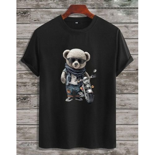 RMK T-Shirt Herren T-Shirt Rundhals mit Teddybär Motorrad