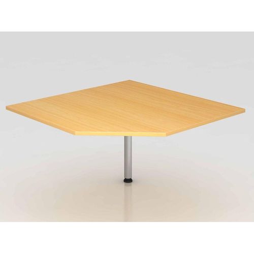 Anbauplatte trapezförmig 120 x 120 cm Buche, Farbe Gestell:Graphit