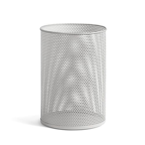 HAY - Perforated Bin L, Ø 30,5 x H 44 cm, hellgrau