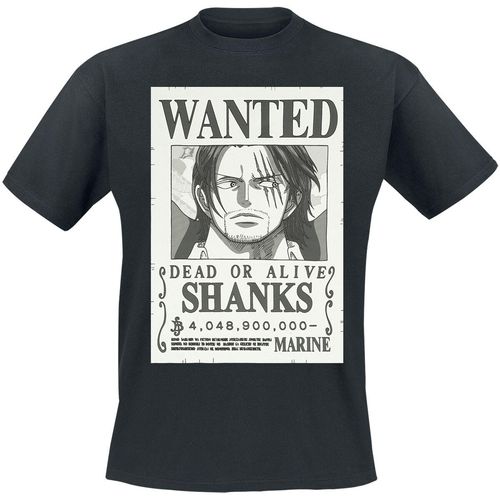 One Piece Wanted - Dead or Alive - Shanks T-Shirt schwarz in M