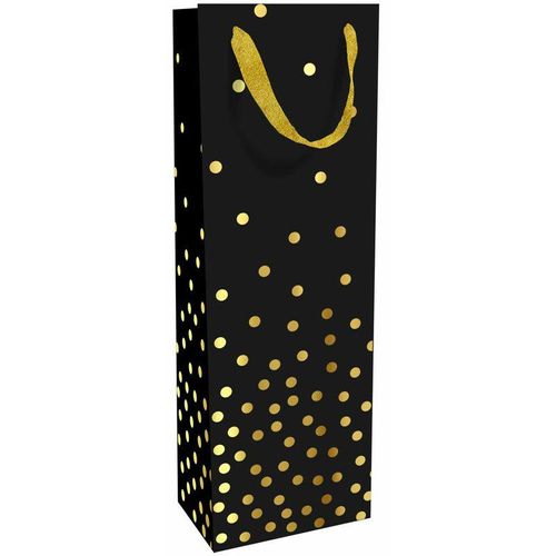 Geschenktragetasche Golden Dots 12 x 37 x 8 cm Geschenktragetasche Weihnachten - Braun&company