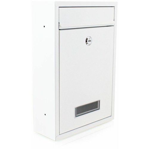 Mini Briefkasten Wandbriefkasten erweiterbar zur Briefkastenanlage Weiß – Weiß