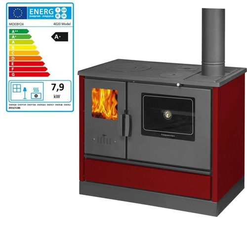 Moeby24 Küchenofen Holzherd Kaminofen Herd Gusseisen 7,9KW BimSchV2 EEK A+ 150mm