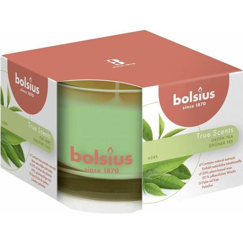Bolsius – Duftkerze im Glas True Scents Grüner Tee 63/90 cm Duftkerzen
