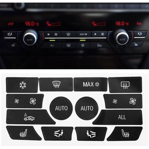 Kingso - Auto Dash Klima Aufkleber Aufkleber Button Reparatur Button Aufkleber Kit Für bmw 5er 09-15 Aufkleber Klima Control Kit