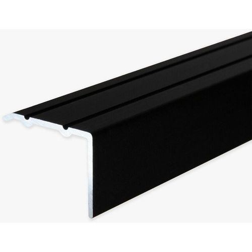 Winkelprofil Aluminium eloxiert Schwarz Breite 24.5 mm Höhe 18 mm Länge 1000 mm Selbstklebend Treppenkantenprofil Treppenwinkel Treppenkante