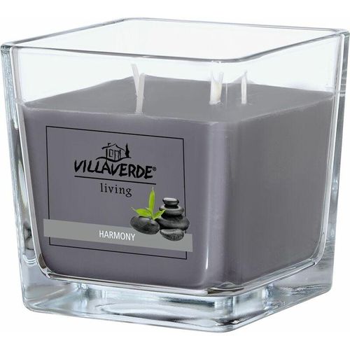 Villa Verde – Duftkerze im Glas 3-Docht Harmony, 10 x 10 x 10 cm Duftkerzen