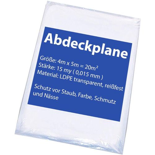 Abdeckfolie Malerplane Malerfolie 4x5m Schutzfolie 15my Profi 1 Stück 50m²