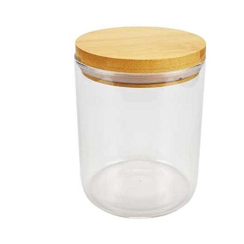 Aufbewahrungsglas Vorratsglas Aufbewahrungsdose Glasbehälter mit Holzdeckel Rund 750 ml
