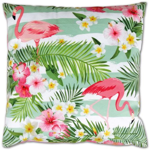 Kissenbezug Fotodruck Motiv in 40×40 cm, Flauschig weiche Kissen-Hülle in vielen Motiven erhältlich ( Design: Flamingos ) – Flamingos
