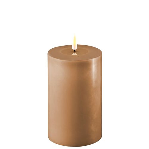 Deluxe Homeart LED Stumpenkerze Real Flame karamell, Ø10 x H15cm, karamell