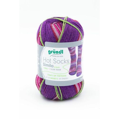 Sockenwolle Hot Socks Simila 100 g violett-lila-flieder-fuchsia-rost Sockenwolle - Gründl