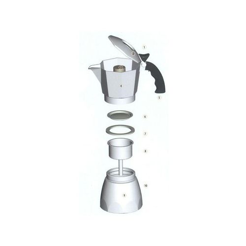 Trade Shop Traesio – satz ersatzteile moka kaffeemaschine filter dichtung trichter tassen Mokka 1 Tasse