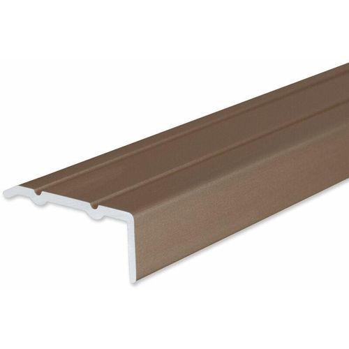 Winkelprofil Aluminium eloxiert Bronze Hell Breite 24.5 mm Höhe 10 mm Länge 1000 mm Selbstklebend Treppenkantenprofil Treppenwinkel Treppenkante