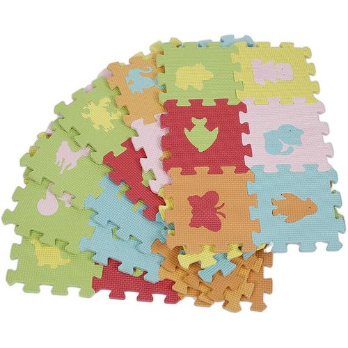 Haloyo - 36tlg. Puzzlematte Spielmatte eva Bodenmatte Tier Puzzleteppich Baby Kinder Lernmatte 1616cm/pcs