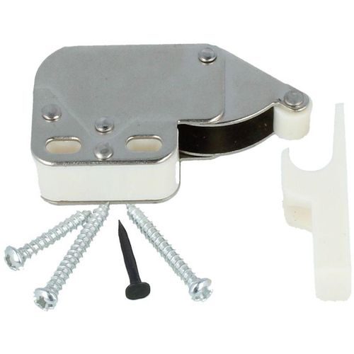 Ms Beschläge - Federschnapper Mini Latch Türschnapper mit Halteplatte Druckschnapper Weiß