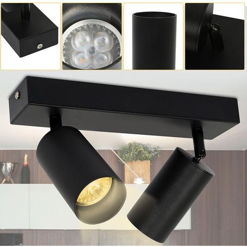 Led Deckenstrahler Deckenspots Deckenleuchte Wand-Lampe Deckenspot schwenkbar 2-flammig - Swanew