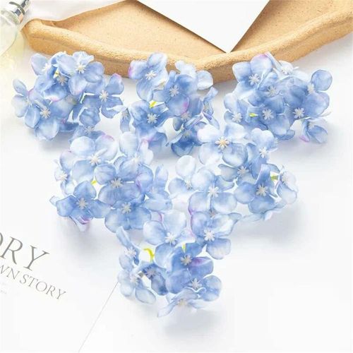 Qiedie – 20 Stück künstliche Blumen Hochzeit Garten Dekoration Zuhause Ornament Braut Party Girlande Seide Hortensie-D