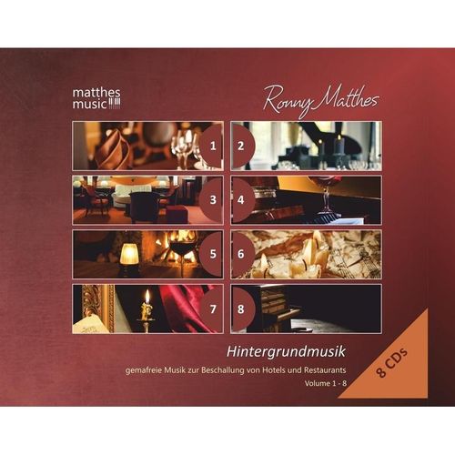 Hintergrundmusik,Vol.1-8-Gemafreie Musik (8 Cds) - Ronny Matthes, Gemafreie Musik, Klaviermusik. (CD)