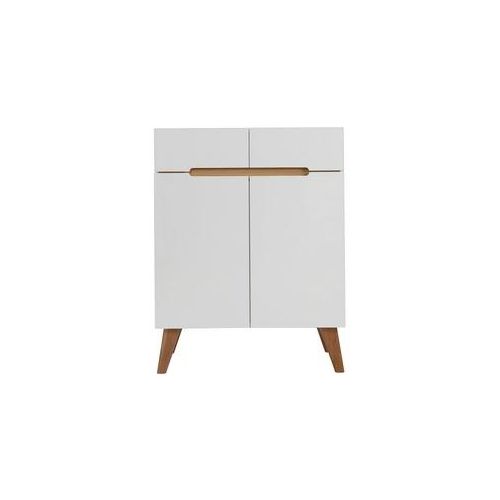 Sideboard Skandinavienstil Weiß und Esche 80 cm MELKA