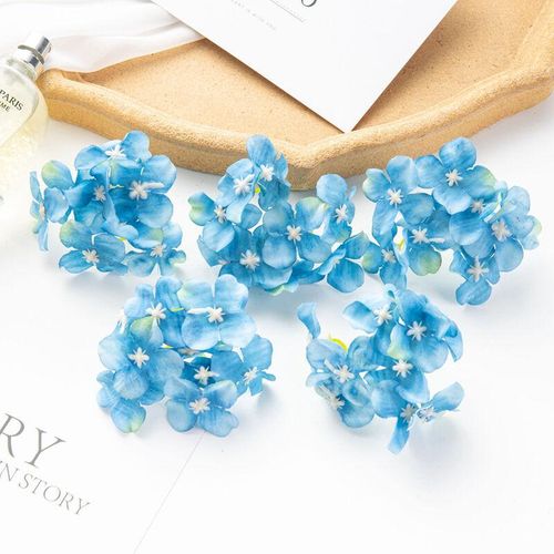 Qiedie – Hochzeit Garten Heimdekoration Brautschmuck Partybevorzugung Seidenhortensie 20 Stück Künstliche Blumen-Seeblau