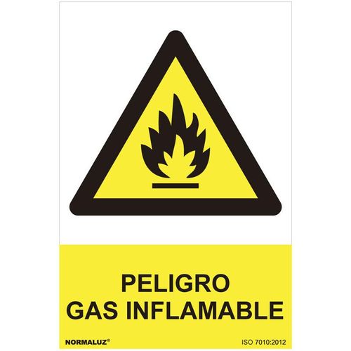 Gefahrenschild Gefahr brennbares Gas (pvc 0,7mm) 30x40cm