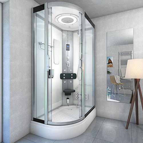 Dusche Duschkabine D60-70T2L-EC Duschtempel Sauna 120×80 cm – Weiß