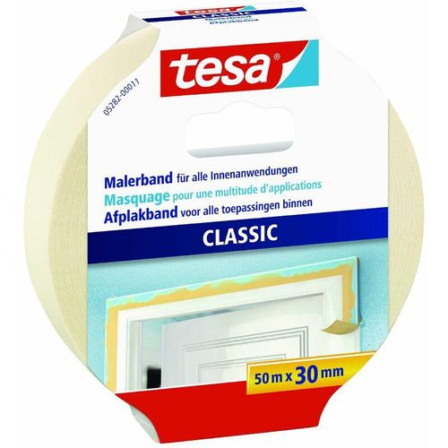 Tesa – Malerkreppband Premium Classic 50 m x 30 mm Malerkrepp Kreppband Abdeckband