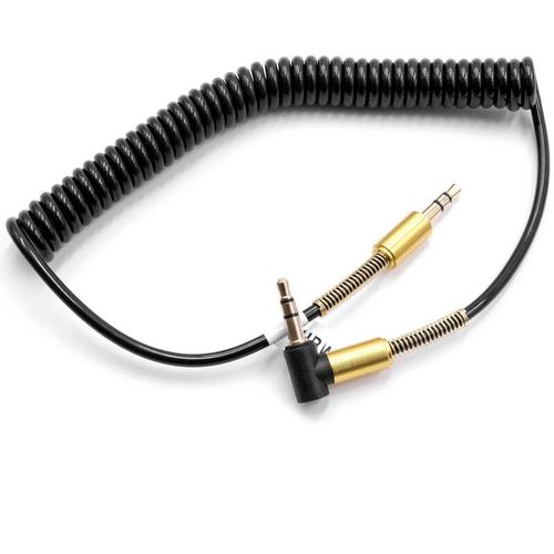 Stereo Audio Kabel Adapter für diverse Geräte - 3,5 mm auf 3,5 mm Klinkenstecker, Vergoldet, Gewinkelt Gold Schwarz - Vhbw