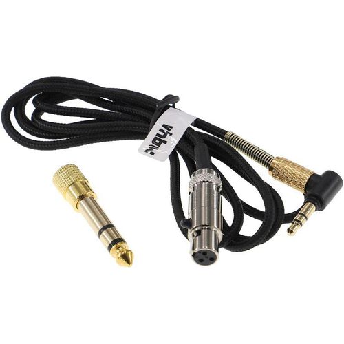 vhbw Audio AUX Kabel kompatibel mit Pioneer HDJ-2000 Kopfhörer – Audiokabel 3,5 mm Klinkenstecker auf 6,3 mm, 1,2 m, Schwarz