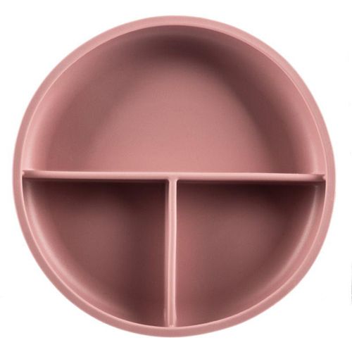 Zopa Silicone Divided Plate divided plate with suction cup Old Pink 1 pc