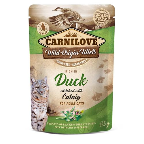 Carnilove Cat Pouch Ragout - Duck enriched with Catnip 24x85g