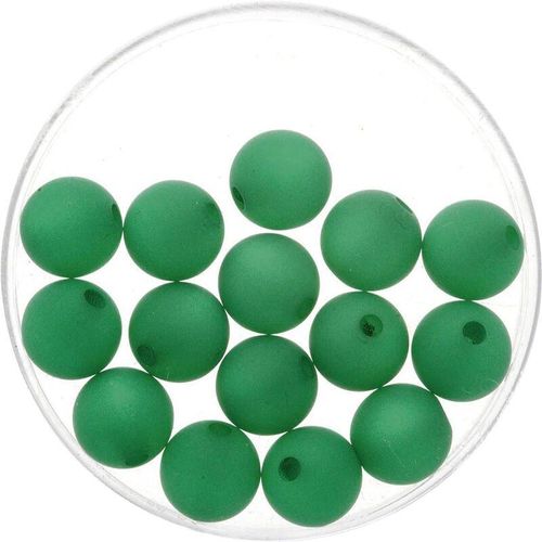 Glorex Gmbh – Glorex Perle Polaris 8 mm 15 Stück, matt dunkelgrün Schmuckbasteln