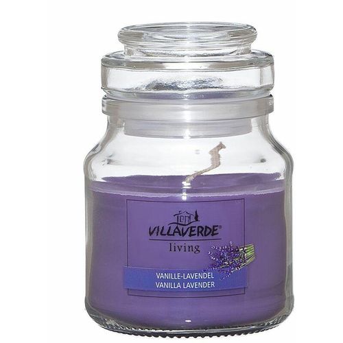 Duftkerze im Glas m. Deckel Vanille-Lavendel, h 7,8 cm, ø 7 cm Duftkerzen – Villa Verde