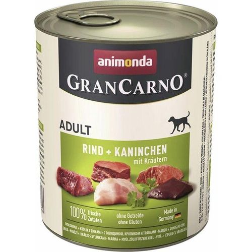 GranCarno Adult Rind+Kaninchen mit Kräutern 800g Hundefutter Nassfutter – Animonda