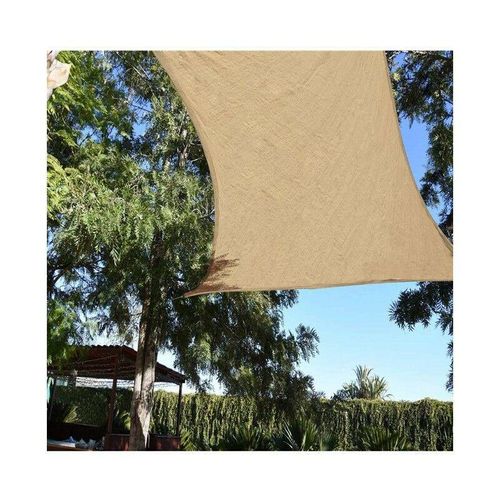 VRechteckiger wasserdichter Polyester-Sonnensegelschirm 3 x 4 m, Sand 165 gr/m2 uv für Garten