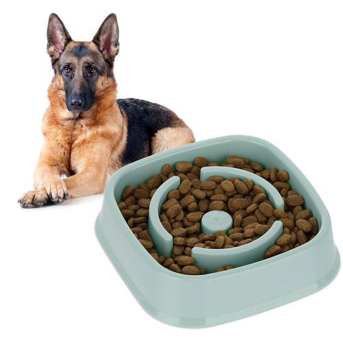 Anti Schling Napf, Futternapf für Hunde, Tiernapf 800 ml, langsames Fressen, Hundenapf spülmaschinenfest, blau – Relaxdays