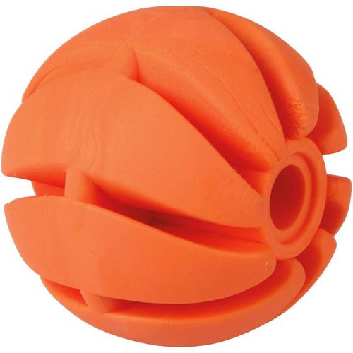 Hundespielball ( Orange ) Ø7cm, 4er Pack Spielball (100% tpe) Snackball, Zahnpflege, Hundespielzeug Wurfspielzeug, Spiralball für Hunde – Orange